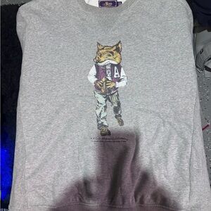 Akoo Gray Fox Graphic Sweatshirt